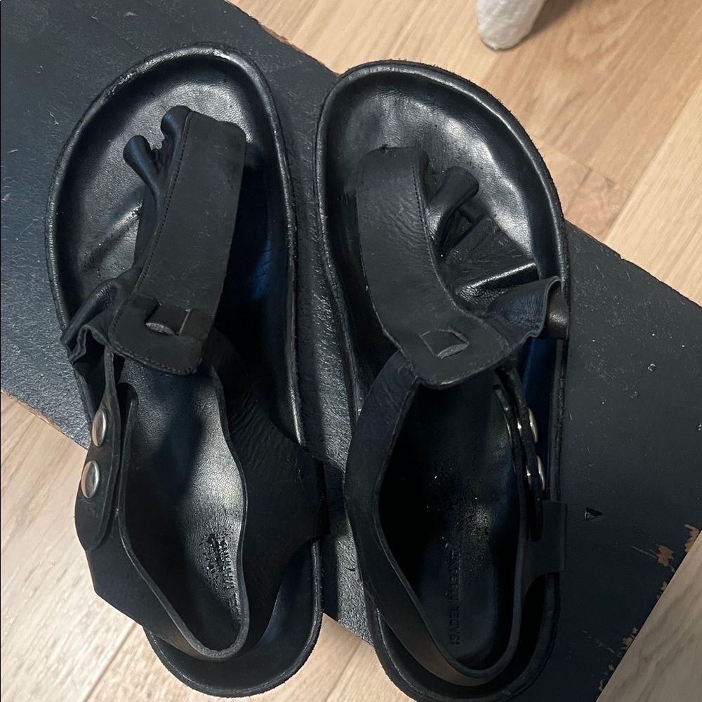 Isabel Marant Black Leather Platform Sandals